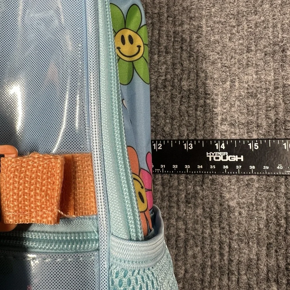 Smiling Daisy Girls Backpack Lunch‎ Box Bag School Travel Bag 16x12 Blue Zippers